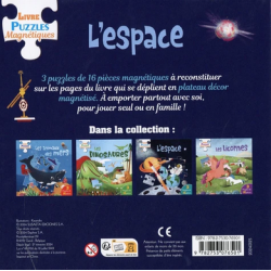 Livre Puzzles Magnétiques : L'espace - 3 puzzles de 16 pièces
