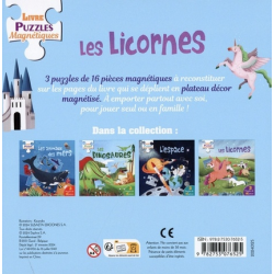 Livre Puzzles Magnétiques : Les Licornes - 3 puzzles de 16 pièces