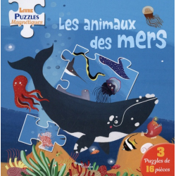 Livre Puzzles Magnétiques : Les Animaux des Mers - 3 puzzles de 16 pièces