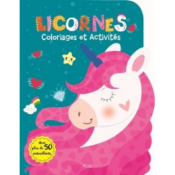 Livre Coloriages et Activités : Licornes - Avec plus de 50 autocollants