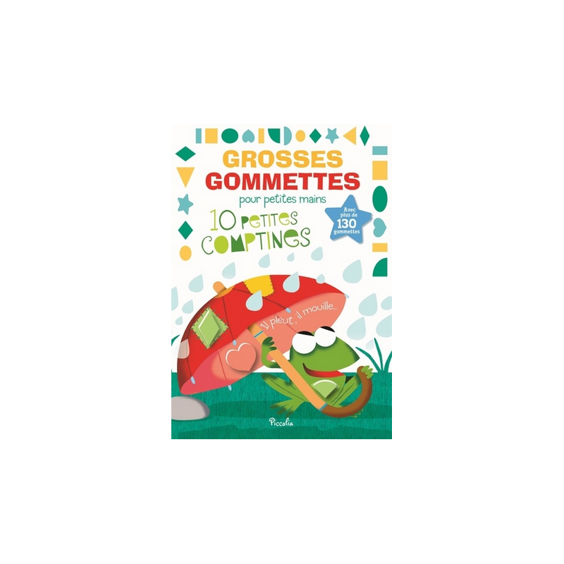 Livre Gommettes - Grosses Gommettes pour petites mains - 10 Petites Comptines, il pleut Livre Gommettes - Grosses Gommettes pour petites mains - 10 Petites Comptines, il pleut