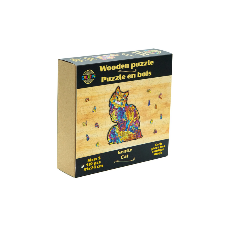 Puzzle en Bois : Le Chat Tendre - 119 Pièces Puzzle en Bois : Le Chat Tendre - 119 Pièces