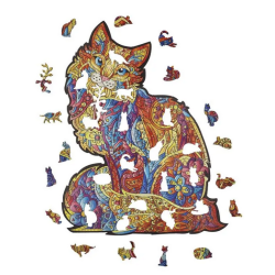 Puzzle en Bois : Le Chat Tendre - 119 Pièces