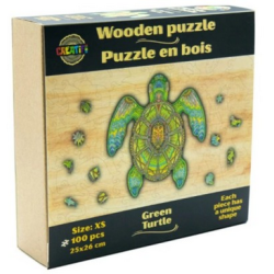 Puzzle en Bois : La Tortue Verte - 100 Pièces