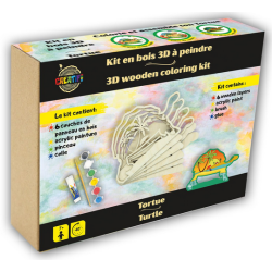 Kit en bois 3D à peindre : Tortue