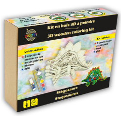 Kit en bois 3D à peindre : Stégosaure