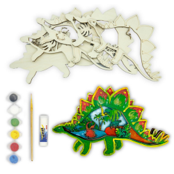Kit en bois 3D à peindre : Stégosaure