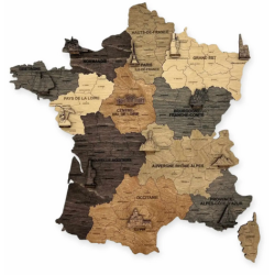 Puzzle en Bois : Carte de la France 2D - Taille S