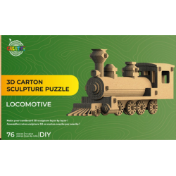 Puzzle-Sculpture 3D en carton : Locomotive - 76 Pièces