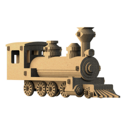 Puzzle-Sculpture 3D en carton : Locomotive - 76 Pièces