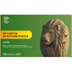 Puzzle-Sculpture 3D en carton : Lion - 118 Pièces