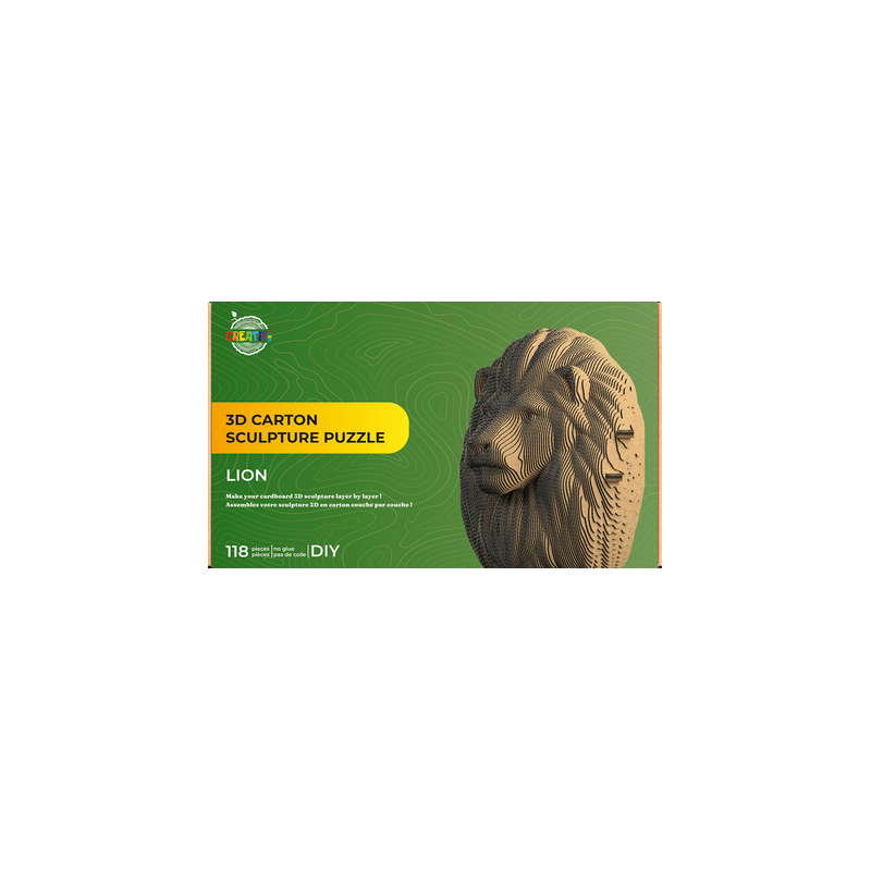 Puzzle-Sculpture 3D en carton : Lion - 118 Pièces Puzzle-Sculpture 3D en carton : Lion - 118 Pièces