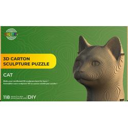 Puzzle-Sculpture 3D en carton : Chat - 118 Pièces