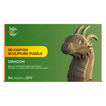 Puzzle-Sculpture 3D en carton : Dragon - 94 Pièces