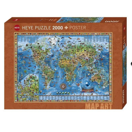 Puzzle - Map Art Amazing World de Rajko Zigic - 2000 Pièces