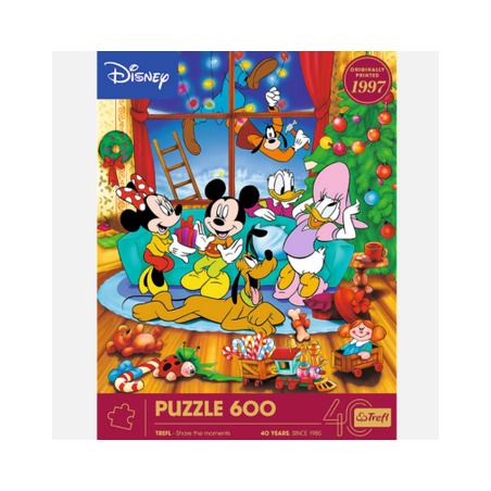 Puzzle 40th Anniversary Collection Disney : Mickey et ses amis à Noël - 600 pièces