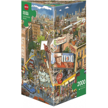 Puzzle - Boite triangulaire - Superhero Movie – 2000 Pièces