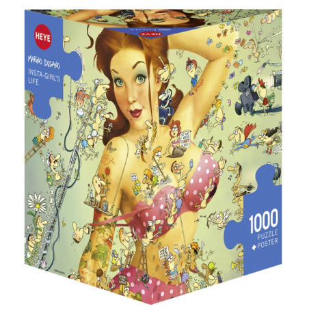 Puzzle - Boite triangulaire - Insta Girls Life – 1000 Pièces