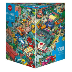 Puzzle - Boite triangulaire - Cimetière Automobile – 1000 Pièces