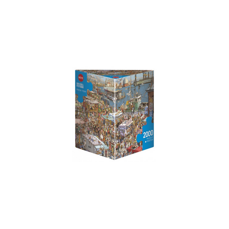 Puzzle - Boite triangulaire - Doro Gobel, Peter Knorr : Fresh Fish – 2000 Pièces Puzzle - Boite triangulaire - Doro Gobel, Peter Knorr : Fresh Fish – 2000 Pièces