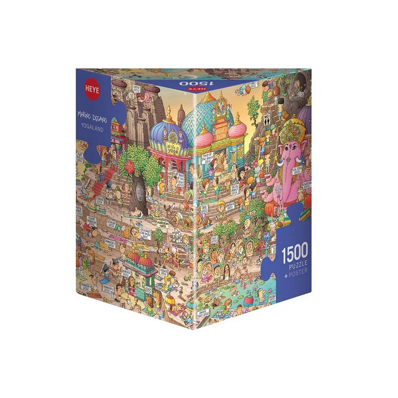 Puzzle - Boite triangulaire - Marino Degano : Yogaland – 1500 Pièces Puzzle - Boite triangulaire - Marino Degano : Yogaland – 1500 Pièces