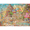 Puzzle - Boite triangulaire - Marino Degano : Yogaland – 1500 Pièces