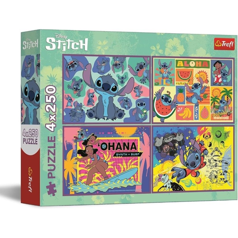 Puzzle - Stitch Amusant - 4x250 Pièces Puzzle - Stitch Amusant - 4x250 Pièces