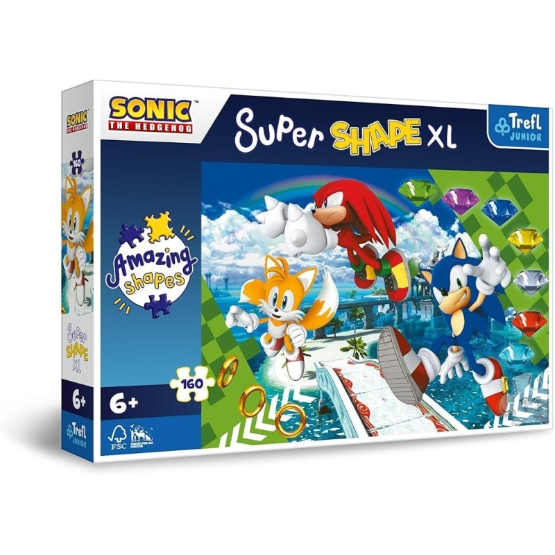 Puzzle Trefl Junior - Sonic The Hedgehog - 160 Pièces Super Shape XL Puzzle Trefl Junior - Sonic The Hedgehog - 160 Pièces Super Shape XL