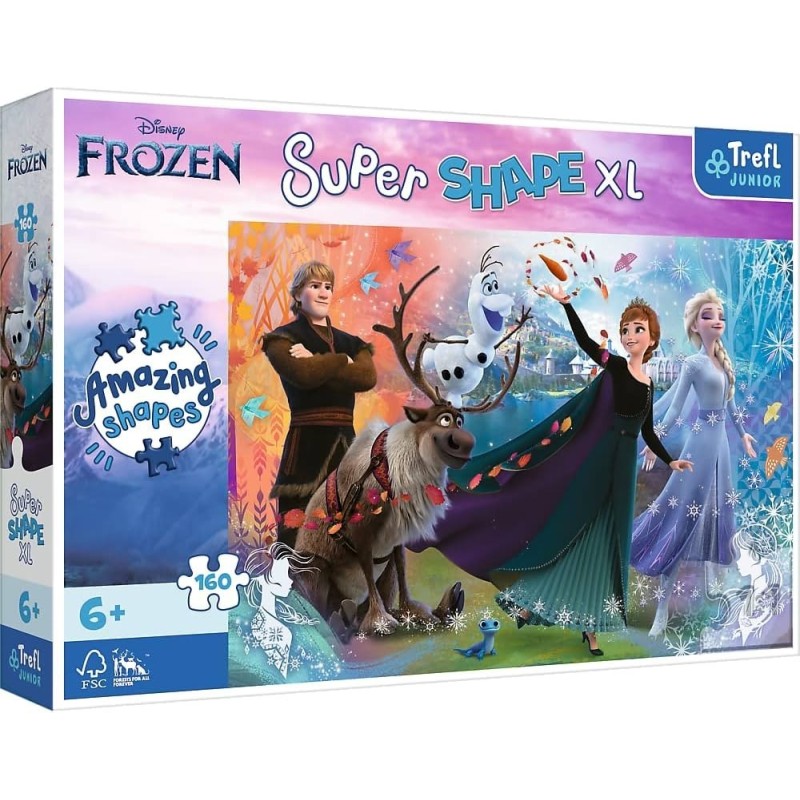 Puzzle Trefl Junior - La Reine des Neiges 2 - Le Monde des Glaces - 160 Pièces Super Shape XL Puzzle Trefl Junior - La Reine des Neiges 2 - Le Monde des Glaces - 160 Pièces Super Shape XL