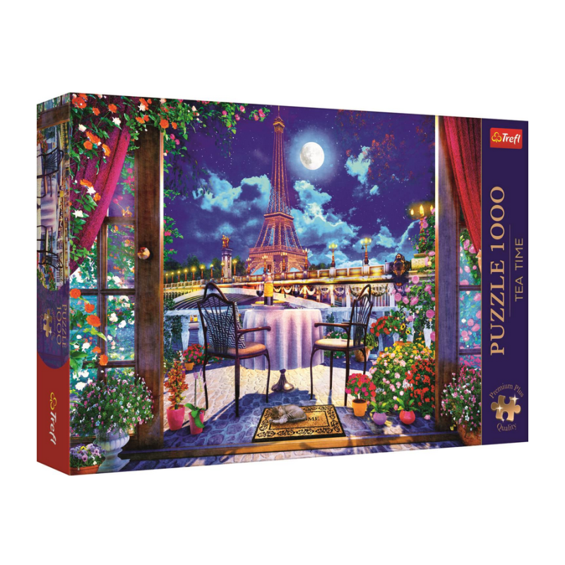 Puzzle Trefl - Tea Time : Clair De Lune Parisien - 1000 pièces Puzzle Trefl - Tea Time : Clair De Lune Parisien - 1000 pièces