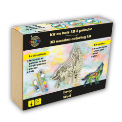 Kit en bois 3D à peindre : Loup