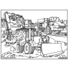 Ludocolor : Tableau velours - Les Engins de Travaux