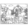 Ludocolor : Tableau velours - Jument et Poulain
