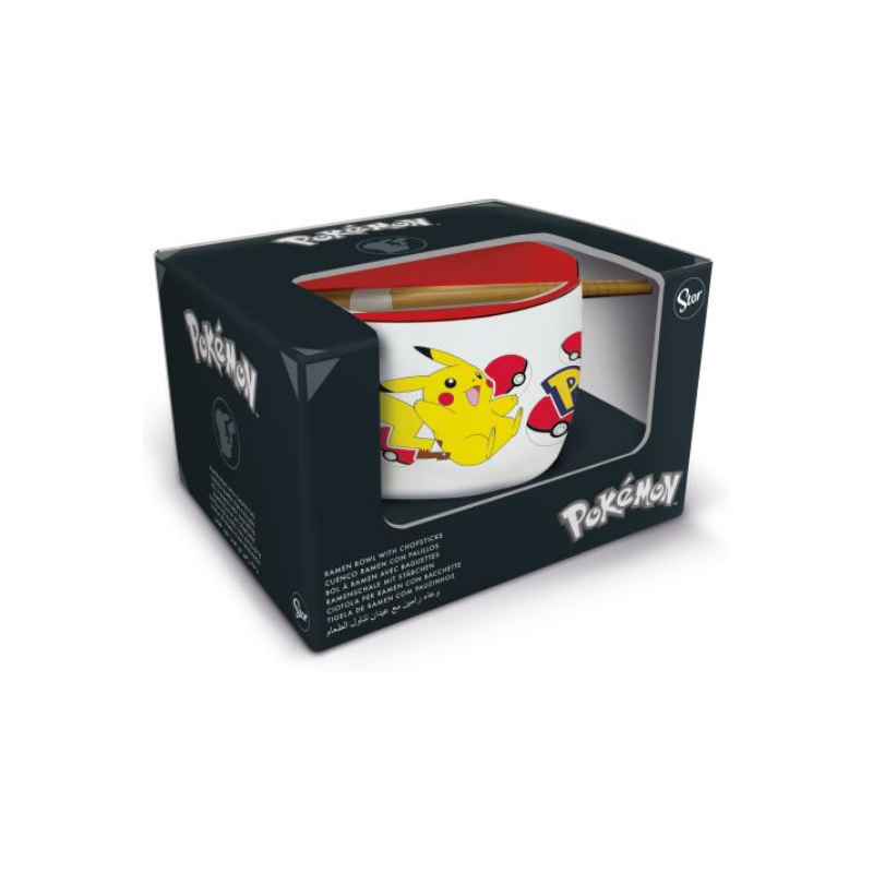 Pokémon - Bol à Ramen avec Baguette, 450 ml - Pikachu Pokémon - Bol à Ramen avec Baguette, 450 ml - Pikachu