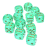 Dés - Chessex - Set de 12 Dés - À 6 Faces Couleur - Borealis : Vert clair / Or