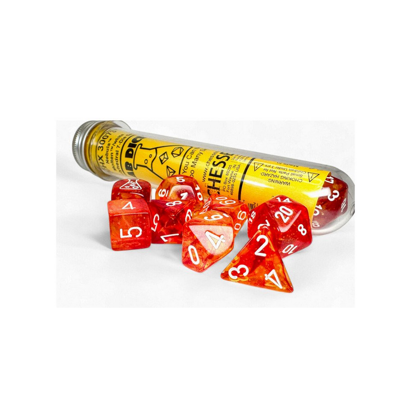 Dés - Chessex - Lab Dice : Nebula Molten/white Luminary™ Polyhedral 7