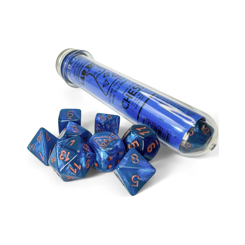 Dés - Chessex - Lab Dice : Borealis Midnight/copper Luminary™ Polyhedral 7