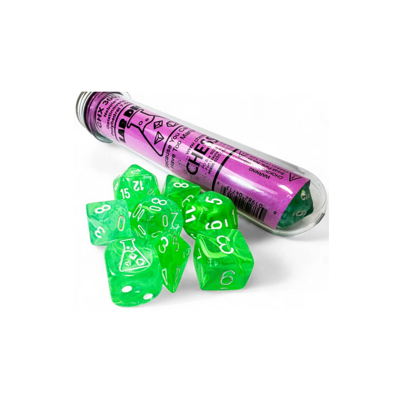 Dés - Chessex - Lab Dice : Nebula Gelatinous/white Luminary™ Polyhedral 7