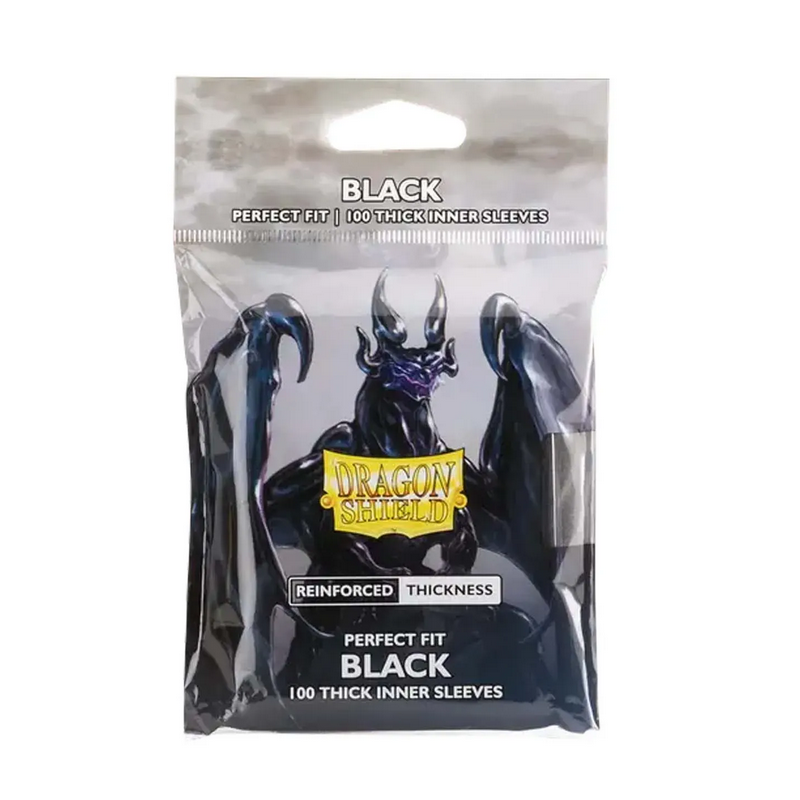 Dragon Shield - 100 Standard Sleeves - Perfect Fit : Black - Thick Inner Sleeves