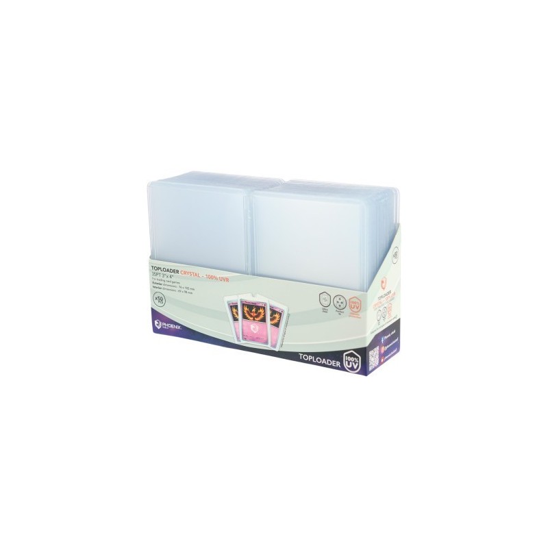 PHOENIX SHIELD -Lot de 50 Top Loaders ultra transparents - Lot de 50 Top Loaders Crystal 100% UV
